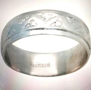 Platinum Wedding GENTS Etched Wedding Band